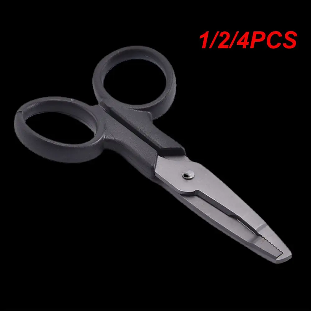 

1/2/4PCS ALASICKAMultifunction Fishing Scissor Portable Scissors Cut Pe Braid Line Lure Tools included lanyard clasp Fishing