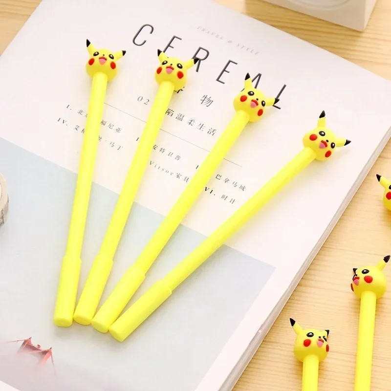 4pcs/lot 0.38mm Cute Yellow Gel Ink Pen Business Gift Stationery School and Office Supplies Birthday Gift Office Accessories 2