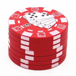 3 - Layer Herb Grinder - Poker Chip Style Spice Cutter (1pic Red)