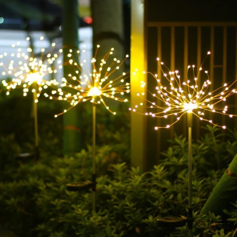 Solar Fireworks Lights Outdoor Waterproof Courtyard Garden Lawn Lights Dandelion Copper Wire Landscape Decorative  Nice