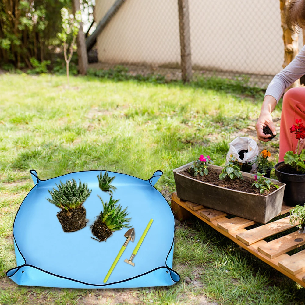 Planting Mat 30cm-100cm Gardening Potting Pad Foldable Garden Plant Flower Pot Flower Pots Transplanting Mats Waterproof Potting planting mat gardening mat