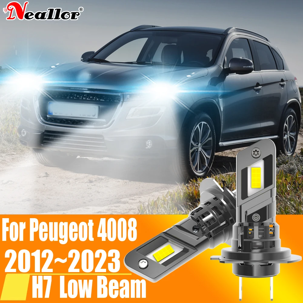 

2 шт., Автомобильные светодиодные лампы H7 Canbus H18 6000K 12 В 55 Вт для Peugeot 4008 2012 ~ 2023