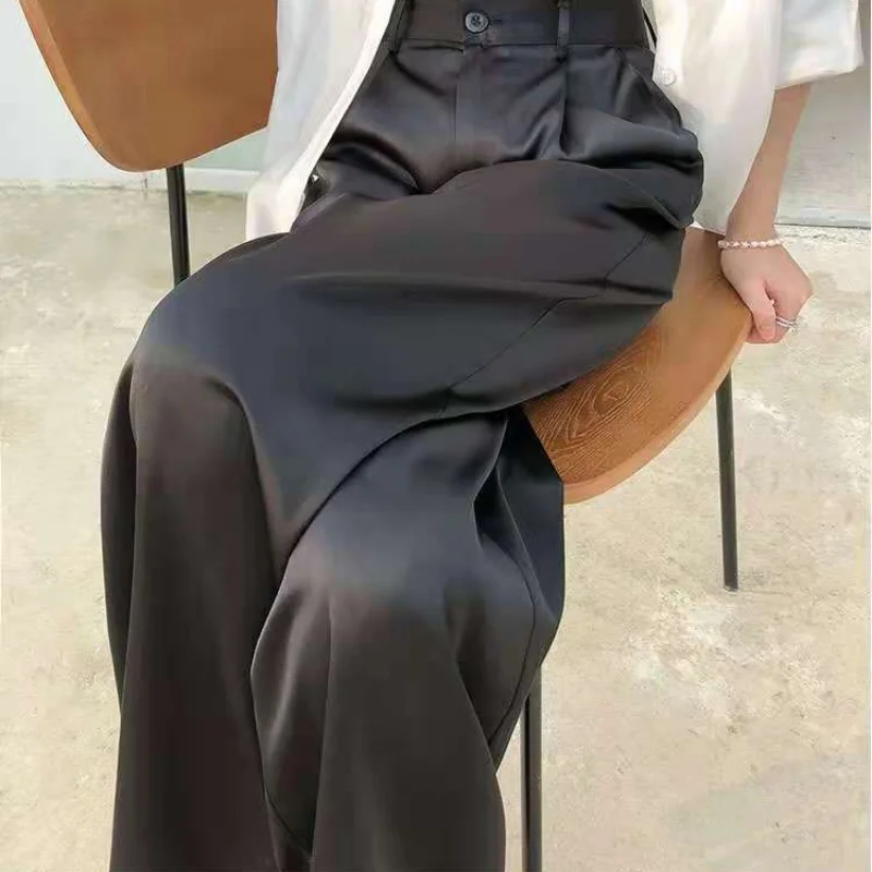 avouavou ★韓国ドラマ協賛★SILK HIGH WAIST WIDE PANTS 4色 DHgate.com:Ice Silk Wide Leg Pants - Womens High Waist