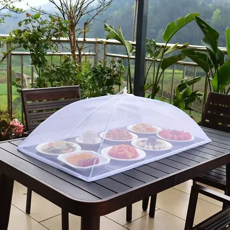 Foldable Food Mesh Cover Fly Anti Mosquito Pop-Up Food Cover Umbrella Meal Vegetable Fruit Breathable Kitchen Accessories