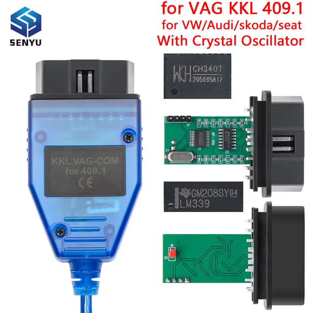 For VAG KKL 409.1 Car Diagnostic Tools With CH340 Chip for VAG 409 KKL COM Cable USB Interface J1962 OBD 2 Scanner for VW Audi 1