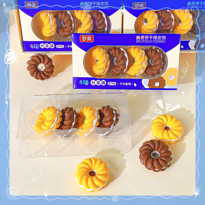 Kawaii Stationery items Aesthetic stationery supplies back to school acsesories cookie Eraser drawing rubber cute things b pencil eraser