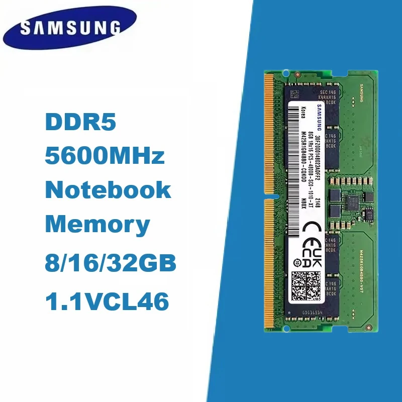 SAMSUNG製 RAMメモリ DDR5 SODIMM RAM 8GB 16GB 32GB ノートパソコン用