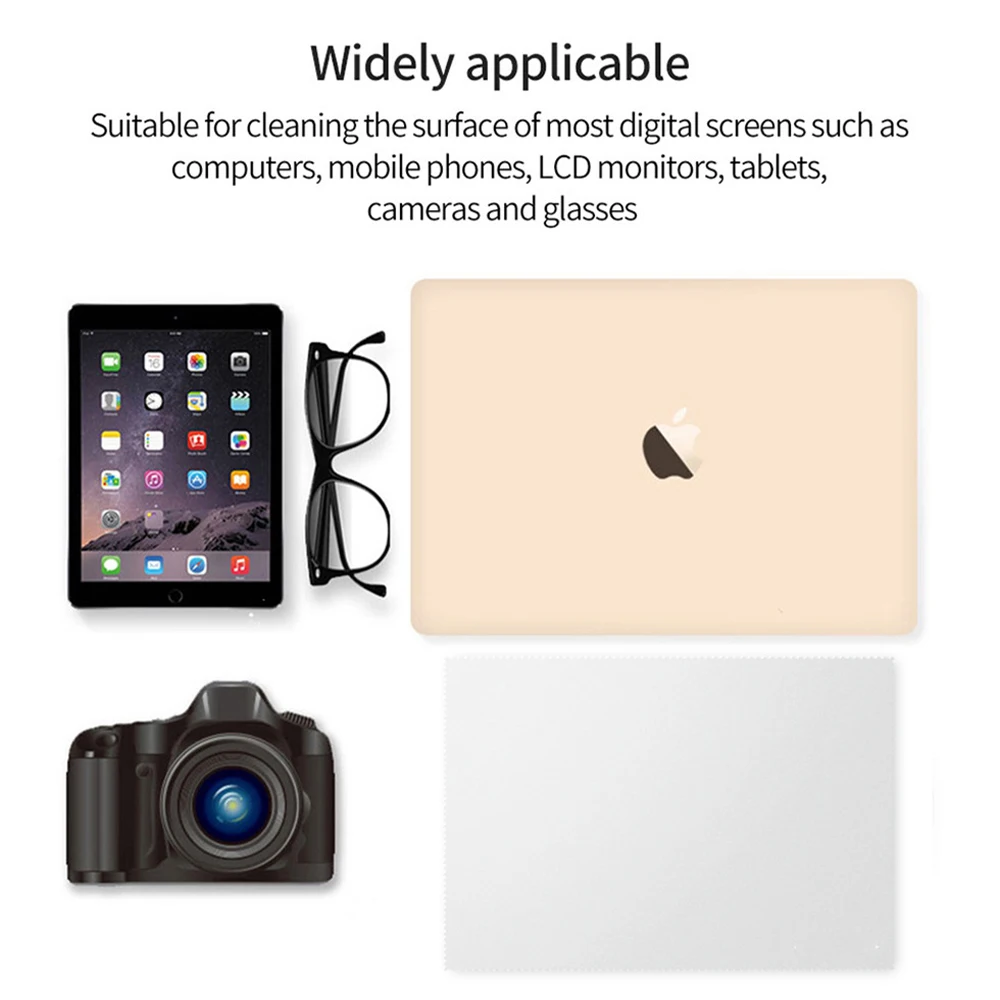 Microfiber Dustproof Cleaning Cloth Cover Notebook Keyboard Blanket Cover Laptop Screen Cleaner Kit for MacBook Pro 13/15/16Inc 5