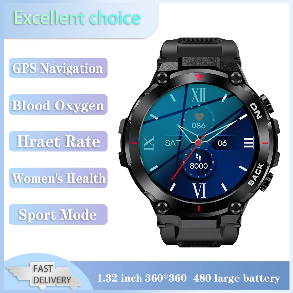 Xiaomi Mijia GPS Navigation Smart Watch Men Sports Fitness Bracelet 480mAh Call Remind Heart Rate Monitor Waterproof Men's Watch
