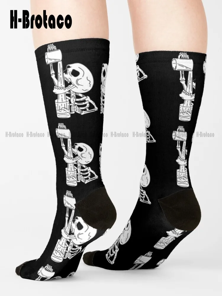 

Drunk Skeleton Socks Mens Funny Socks Custom Gift Harajuku Retro Gd Hip Hop Street Skateboard Socks Teen Youth Socks Casual Art