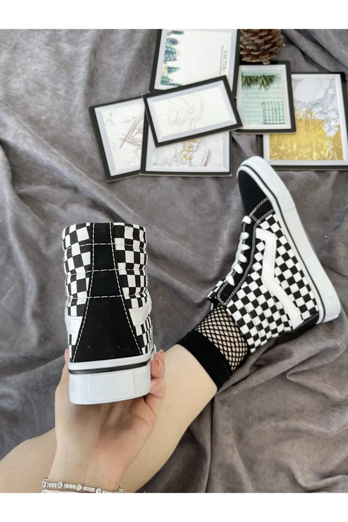 Rainbow Retro Canvas Boots Women New Season Fashion High Shoes 2023 Ladies Sneakers