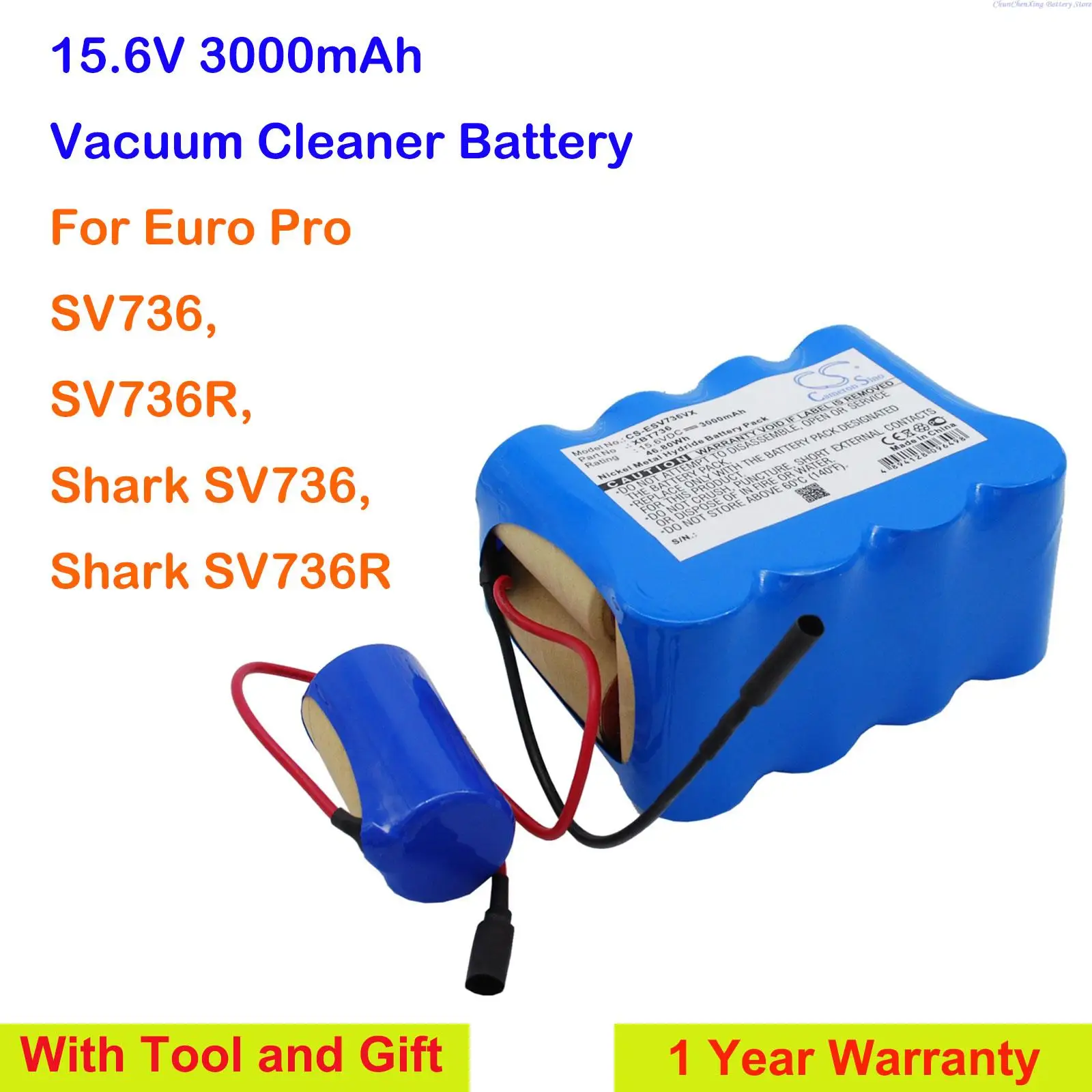 

GreenBattery3000mAh Vacuum Cleaner Battery XBP736 for Euro Pro SV736, SV736R