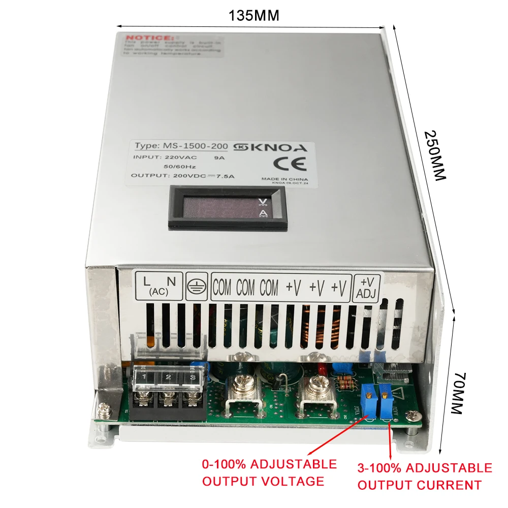 ひろ MS-500 Switching Power Supply 500W 180-264V to 0-48V 10.4A