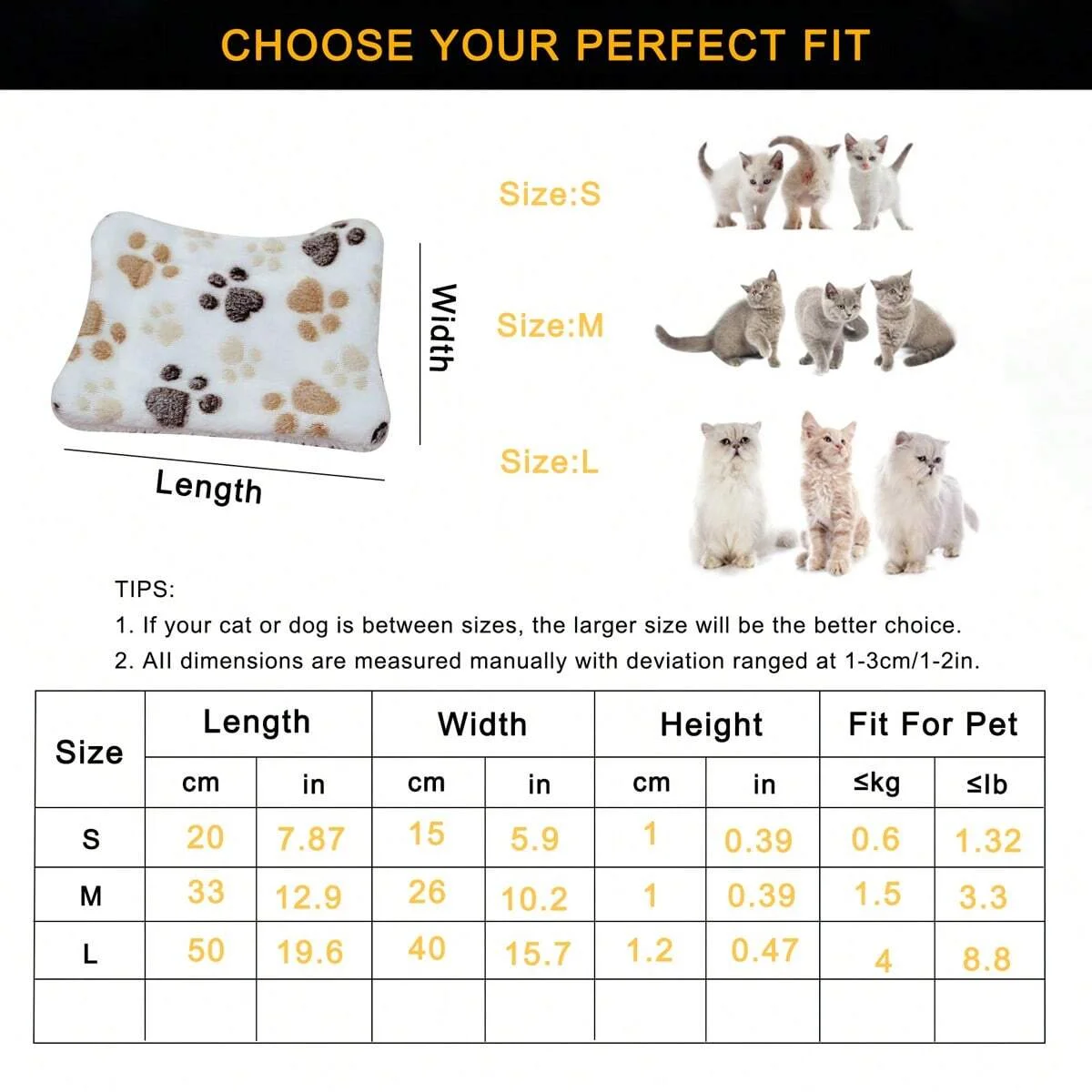1pc-Plush small pet mattress for warm winter, thick cotton pad for cute pets, comfortable bedding blanket
