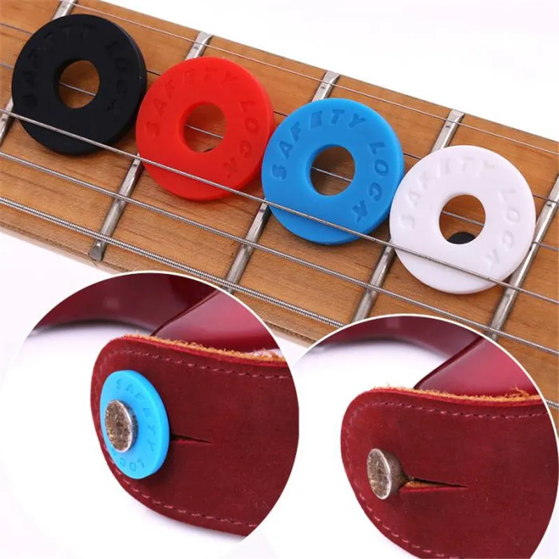Colorful Rubber Guitar Strap Lock - Secure Fastening Accessories for Bass Guitar, Ideal Musician's Gift