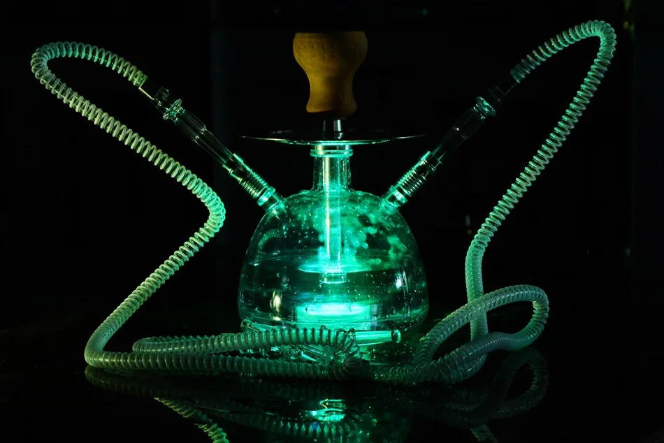 Acrylic LED Shisha Hookah Set with Ceramic Bowl and Metal Tongs Bongs in Australian