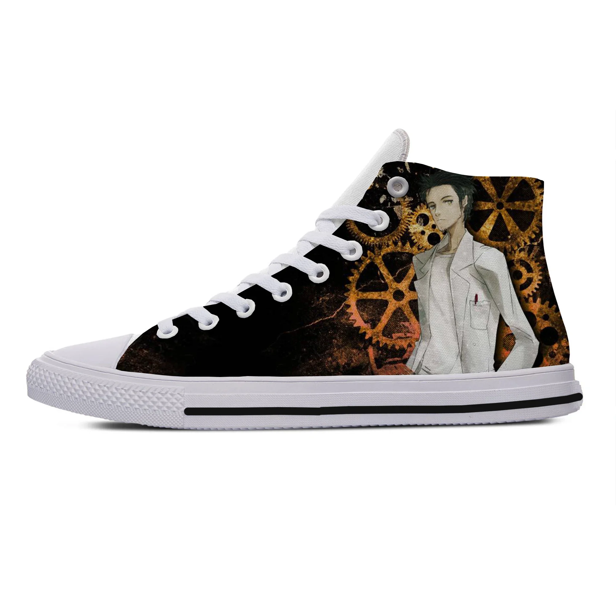 Hot Cool Fashion Cartoon High Quality Sneakers Handiness Casual Shoes Men Women Anime Steins Gate Classic High Help Board Shoes