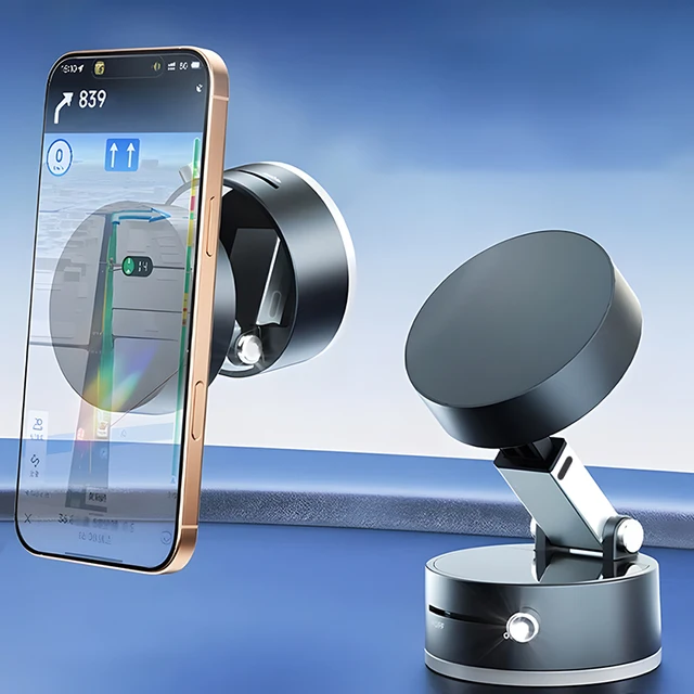 360° Rotatable Vacuum Magnetic Phone Holder Ultra-Strong Magnet Foldable Universal Car Holder for iPhone 16 15 14 13 12 Pro Max