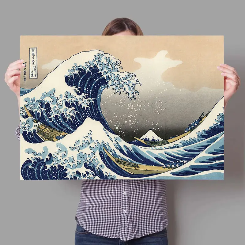 ERJIE Peintures d'art imprimées sur toile surf océan vagues affiche colorée photo d'art mural pour la décoration intérieure de la maison, cadre