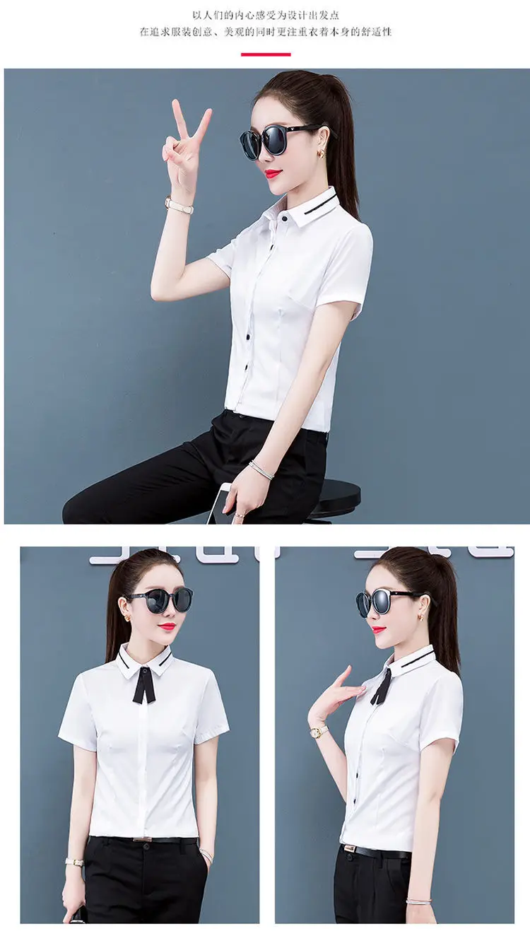 Women Shirt Classic Chiffon Blouse Plus Size Slim Long Sleeve Shirt Lady Simple Style Tops Female Clothes New Blusas NS5739
