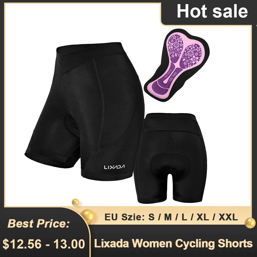 Lixada Women Cycling Shorts 3d Foam Gel Padded Shockproof Mountain