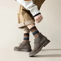 Chaussettes habillées pour hommes, chaussettes d'équipage en coton, 3 paires, respirantes et absorbant la sueur, chaussettes d'équipage à motif coloré drôle 3