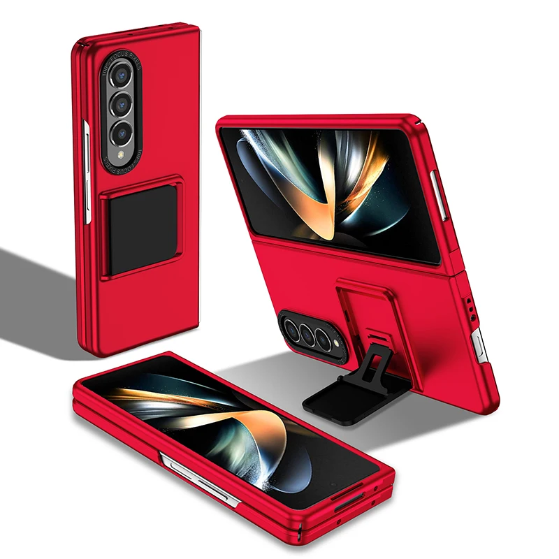 Multi-Angle Kickstand Foldable Phone Case with Camera Protection - Available in Black, Blue, Green, and Red