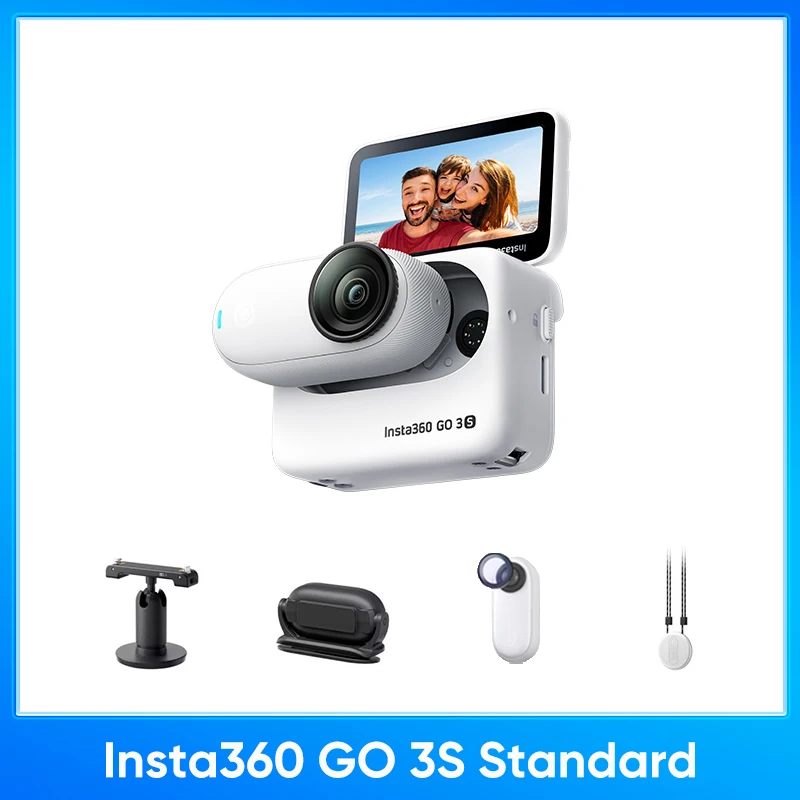 מצלמת Insta360 GO 3S 4K קטנה, ניידת ומדויקת, ללא שימוש בידיים, POV, התקנה בכל מקום, יציבות