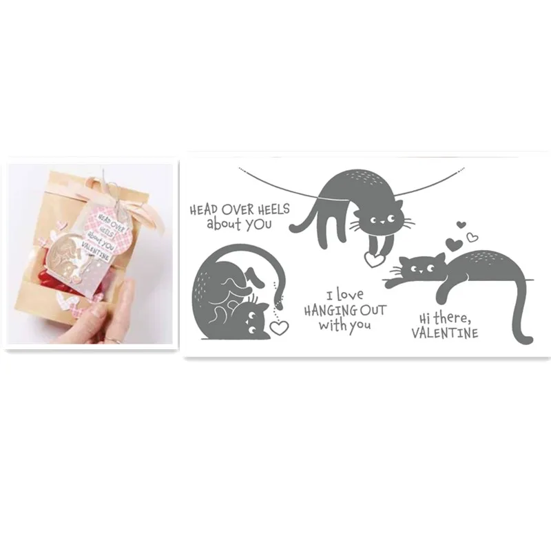 

Play Cat Metal Cutting Dies Silicone Clear Stamps Scrapbooking Embossed Text Dies For DIY Paper Card Template For Decor 2023