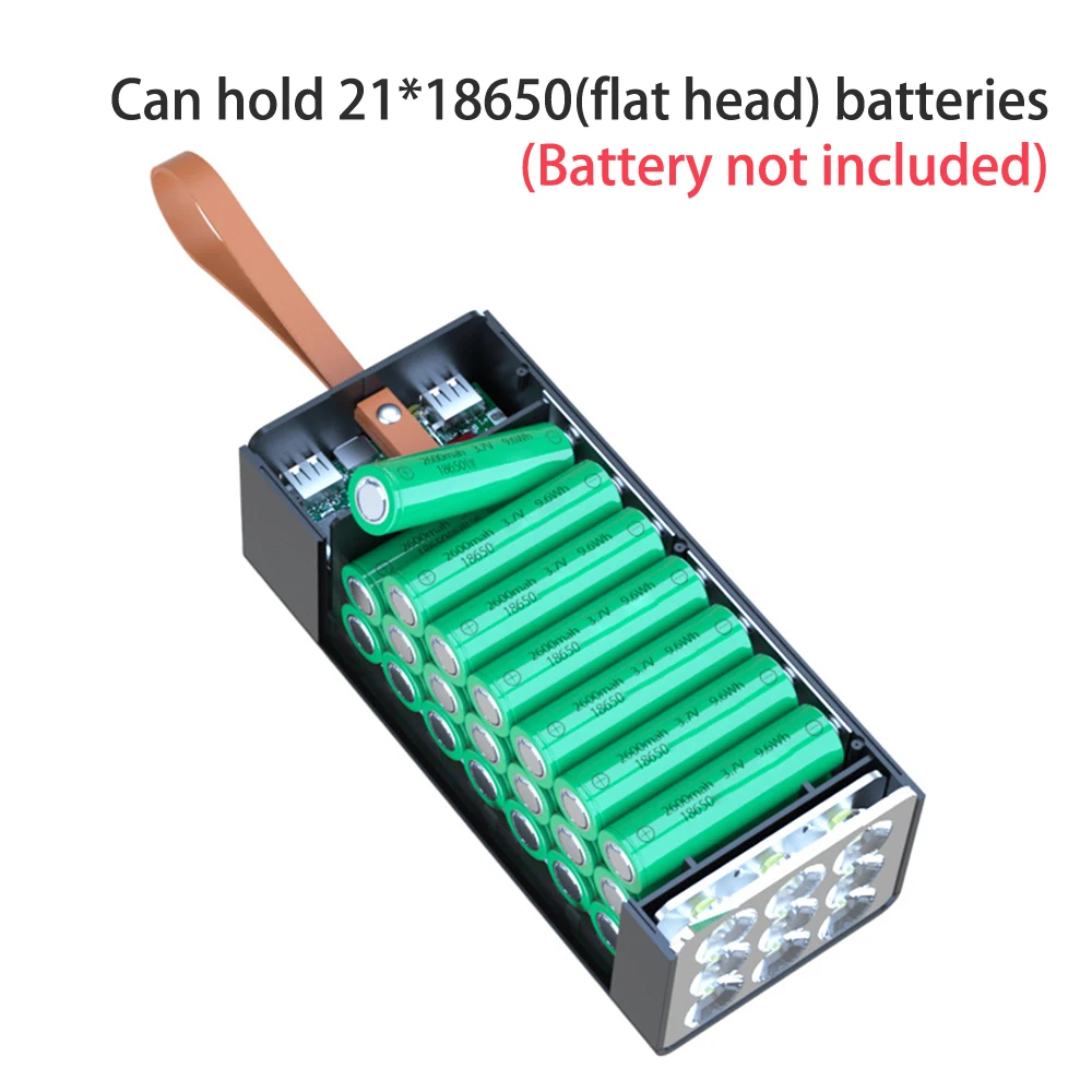21x18650 Battery Power Bank Case Charger Box Holder Super Headlights Detachable DIY Mobile Power kit Charging Bank Shell