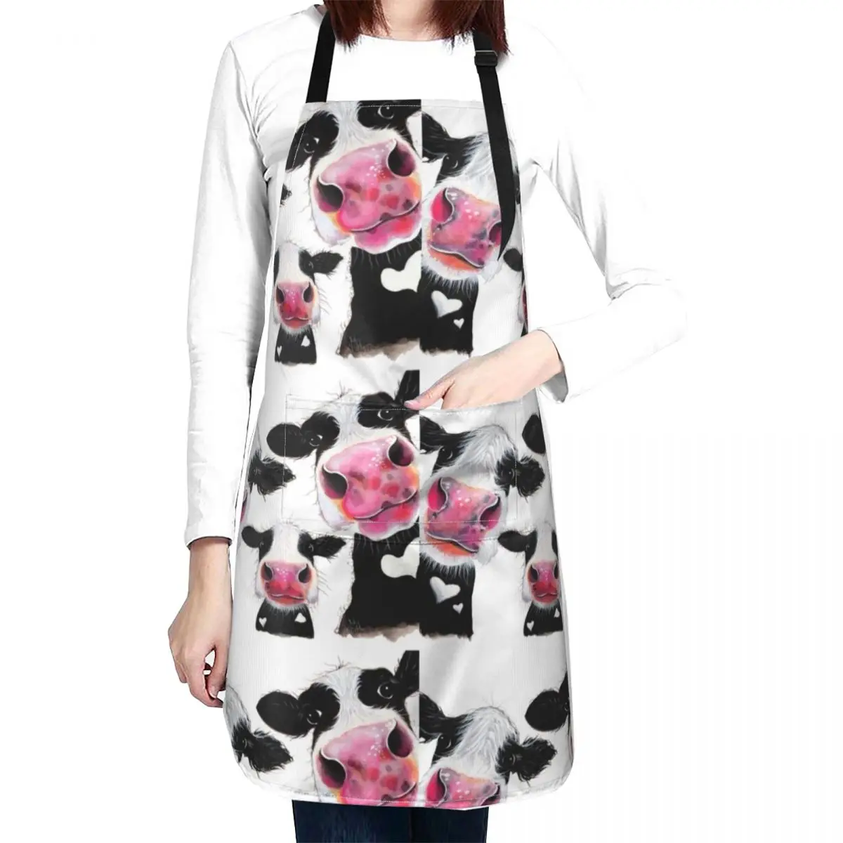 

CoW PRiNT, ANiMaL PRiNT ' THe NoSeY FaMiLY ' BY SHiRLeY MacARTHuR Apron halloween kitchen accessories