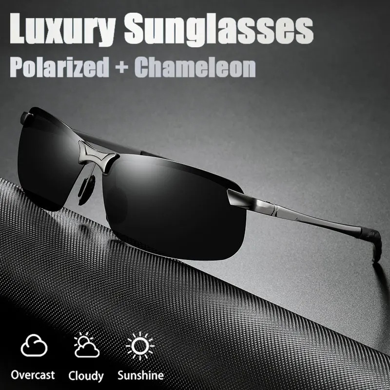 Polarized Sunglasses Vintage Sunglasses Fishing Sunglasses Night Vision Glasses Classic Fishing Photochromic Sunglasses Men Polarized Chameleon Glasses Male Sun Glasses Day Night Vision Driving Eyewear Gafas