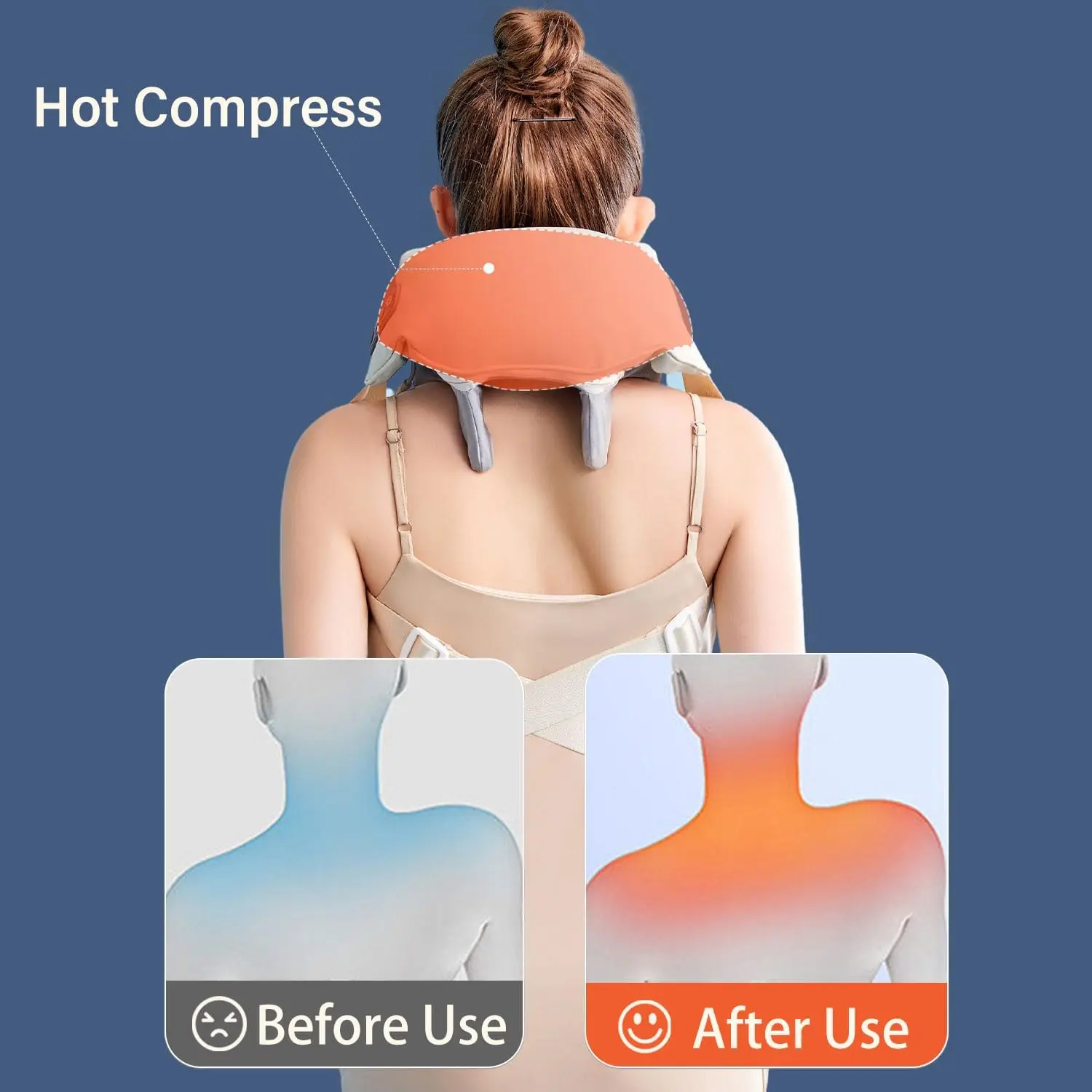 Masajeador eléctrico Shiatsu de tejido profundo para cuello y hombros,  masajeador de espalda con calor para aliviar el dolor, masajeador de  músculos - AliExpress