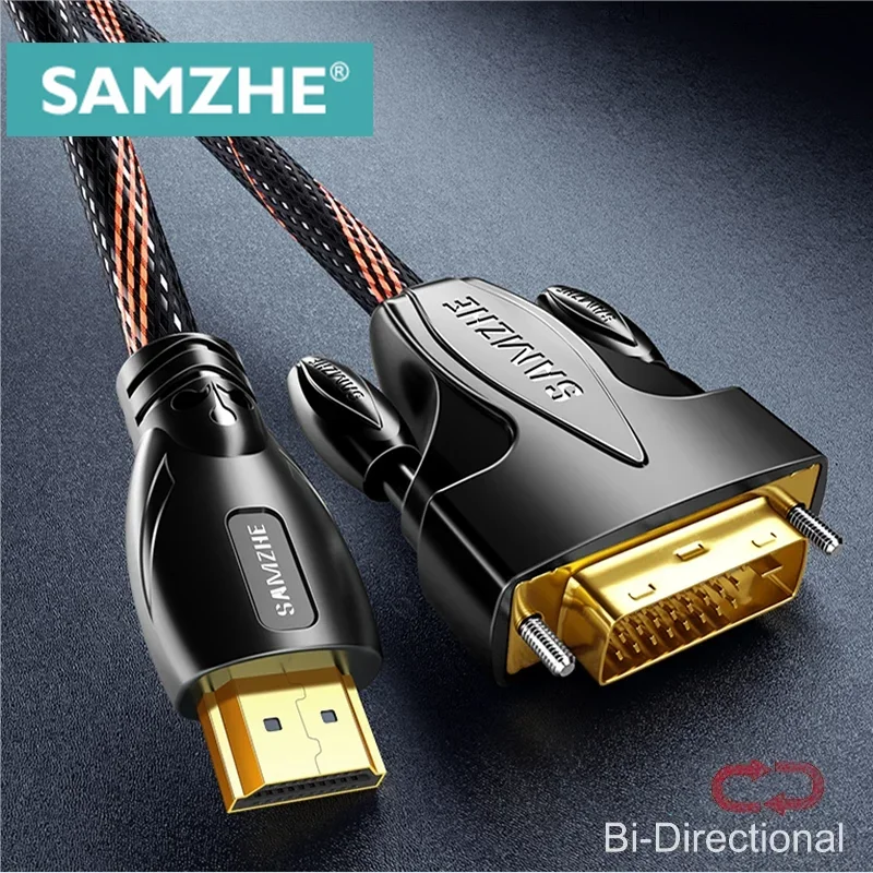 SAMZHE DVI-HDMI-совместимый двунаправленный кабель передачи 1080P для компьютерного проектора, ТВ-экрана Xbox, ноутбука