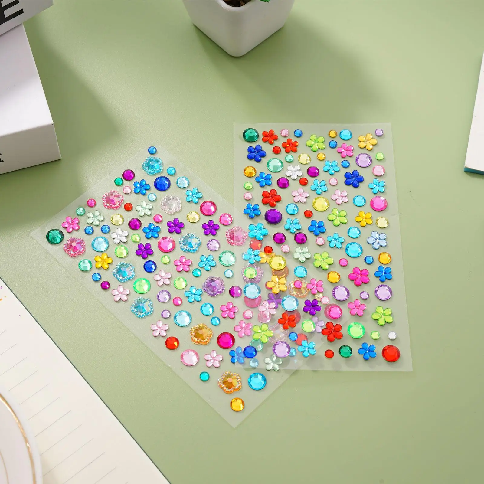 Kinder 3D Edelstein AufkleberDIY Acryl Diamant Kristall Selbstklebende Aufkleber Funkelnden Strass Aufkleber für kinder Mädchen Dekor U0K2 – Detail 12