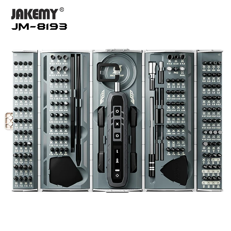 JAKEMY 180 in 1 Precision Cordless Electric Screwdriver Set Magnetic Screwdriver Electric Repair Tool for PC iPhone Glasses 4
