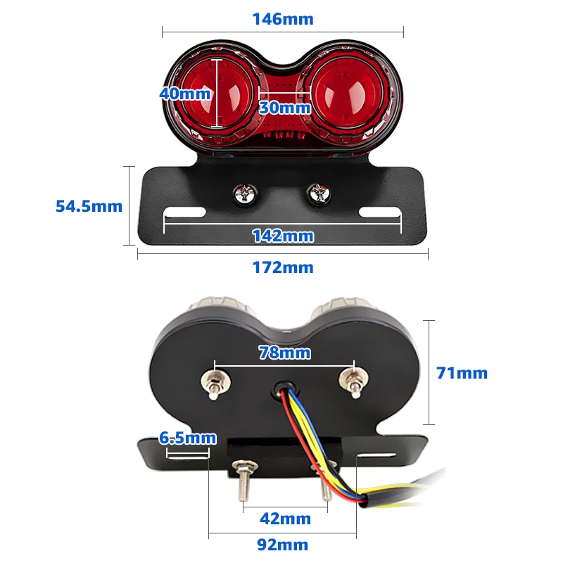 Motorcycle Turn Signals Brake Light Black Smoke Amber Lens For Honda