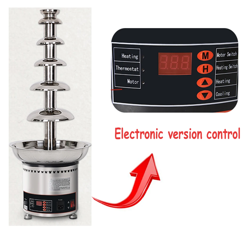 5 Tiers Chocolate Waterfall Machine, Digital Type, Commercial Use, Chocolate Fountain, Melting Warming Function,
