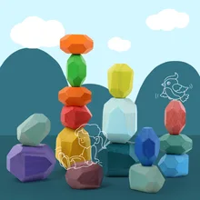 

Colorful Beech Stone Stack 2022 Children's Educational Wooden Toys Ornaments