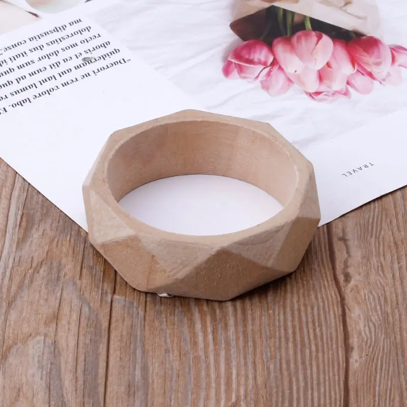 New Handmade Plain Unfinished Wooden Bangles Bracelet for DIY Bangle Plant Hangers