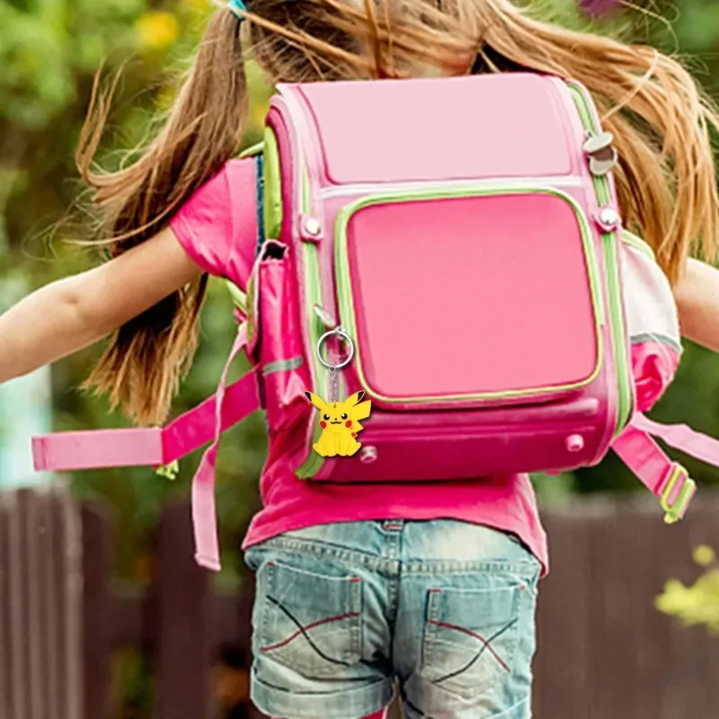 8styles Pokemon PVC Keychain Pikachu Gengar Charizard Cute Anime Figure Keyring Pendant Decoration Children Accessories Gifts