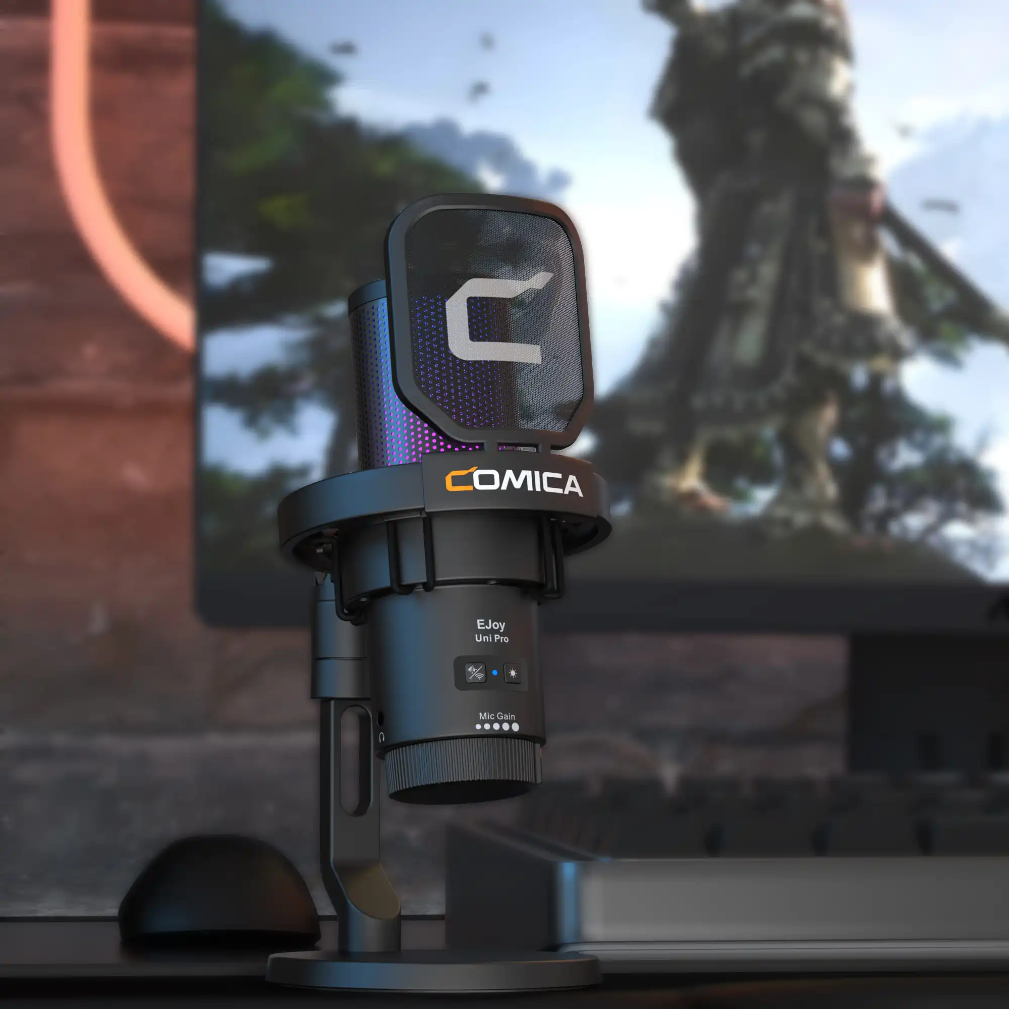 Comica Ejoy Uni(A) USB Gaming Microphone With Noise Cancellation, RGB