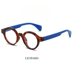 Vintage - Inspired Oversized Round Reading Glasses with Spring Leg and Anti - Blue Light Protection (Leopard)