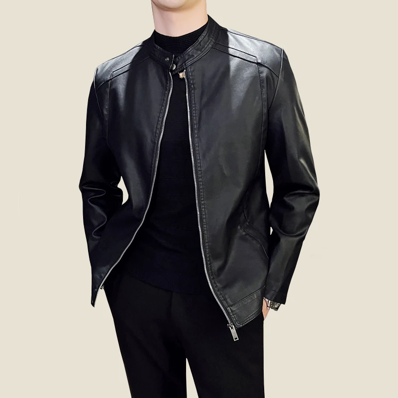 

2023 Men Spring Autumn New Top Layer Cowhide Jacket Male Slim Fit Leisure Bomber Coats Men Genuine Leather Short Overcoats F425