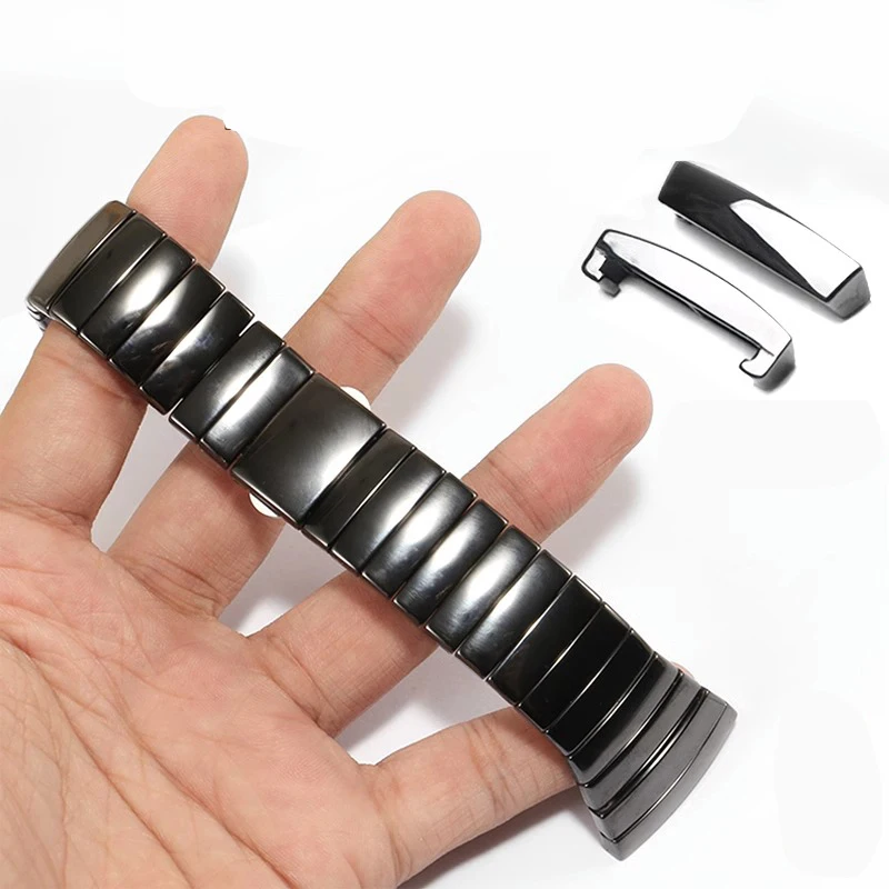 Per Rado Sintra Series Cinturino In Ceramica Nera Per Uomo Donna Bracciale Doppia Pressa Fibbia Pieghevole Cinturino Orologio 17Mm 26Mm 29Mm