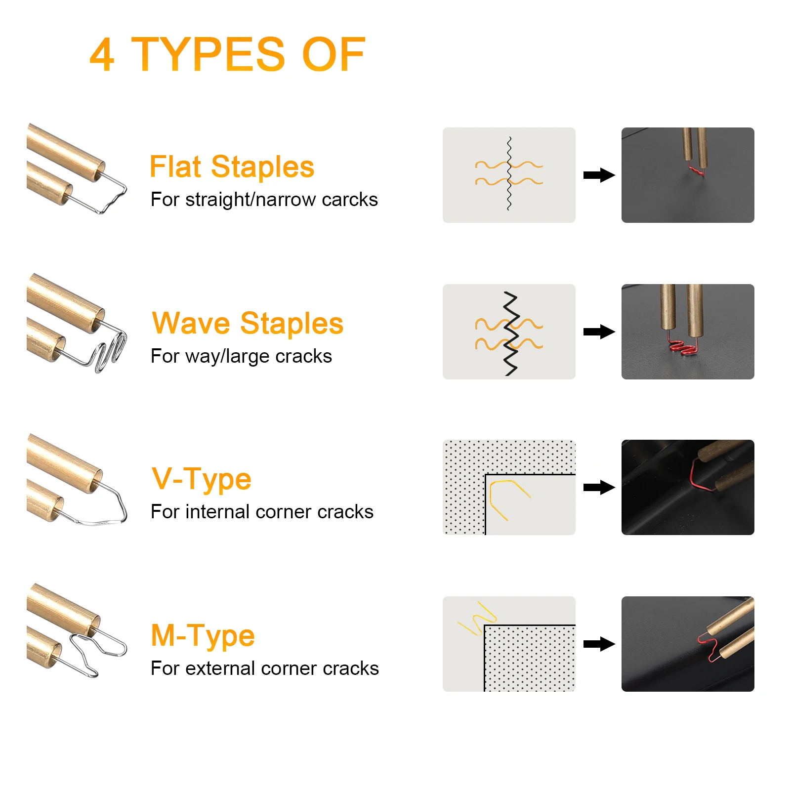 Hot Stapler Staples For Plastic Welder Automotive Repair Machine Welding Wire Car Bumper Repair Welding Machine Tool Accessories