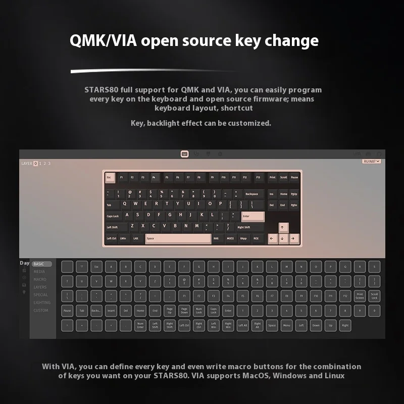 WEIKAV Stars80 Customized CNC Aluminum Mechanical Keyboard KIT