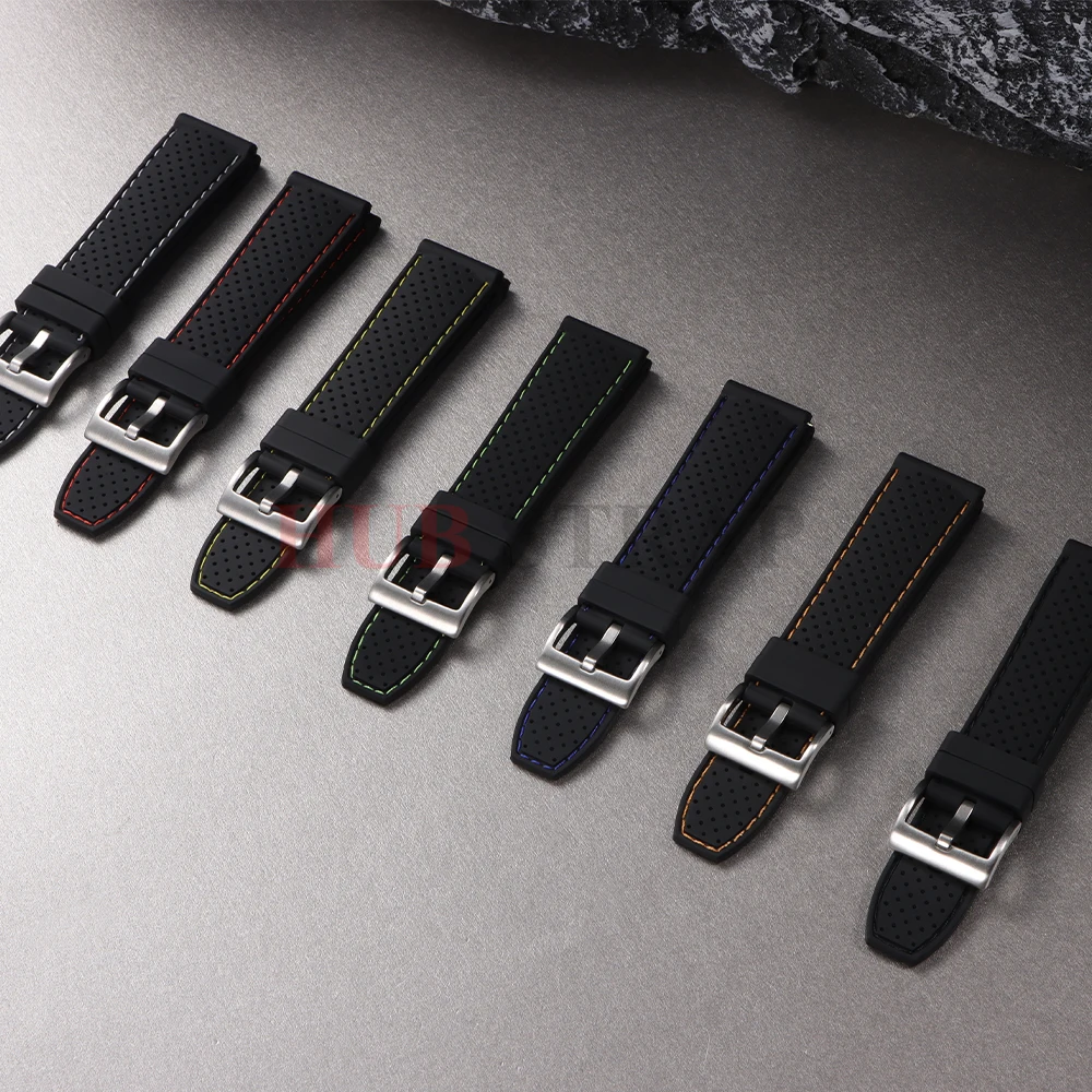 Versatile Waterproof Silicone Sport Watch Strap – Soft, Breathable Wristband