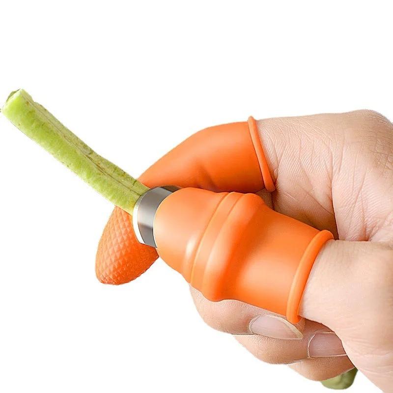 

Finger Protector Silicone Thumb Knife Protector Gears Cutting Vegetable Harvesting Knife Pinching Plant Blade Scissors Gloves