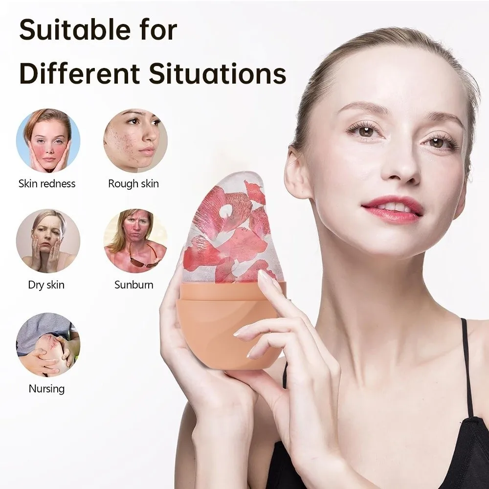 Silicone Ice Face Roller Reusable Beauty Skin Care Tools Ice Roller for Face Leak-Proof Face Lifting Ice Mold